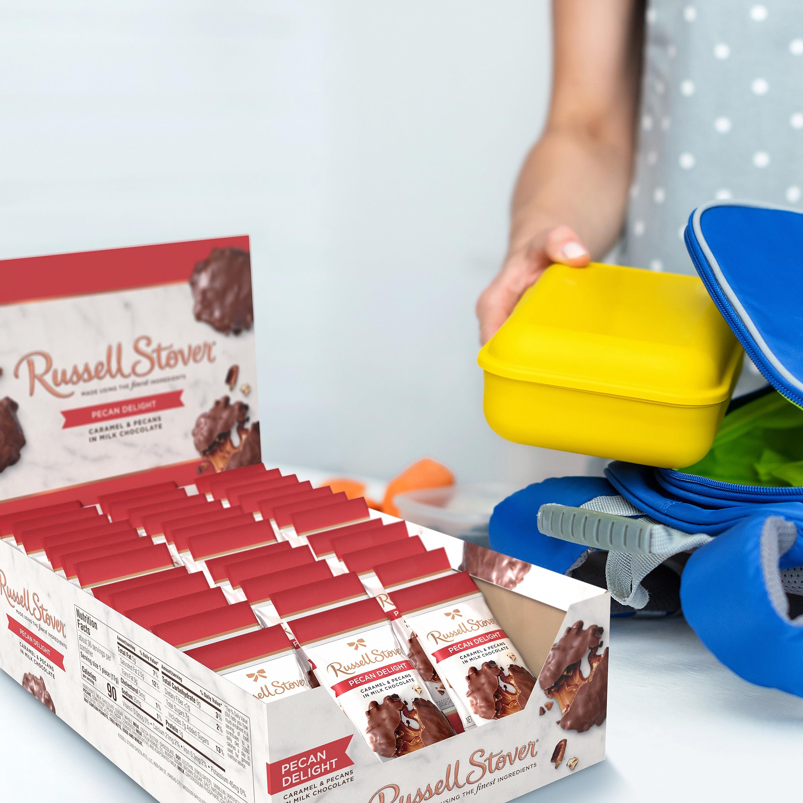 Gift-ready Russell Stover Pecan Delight box for display or gifting