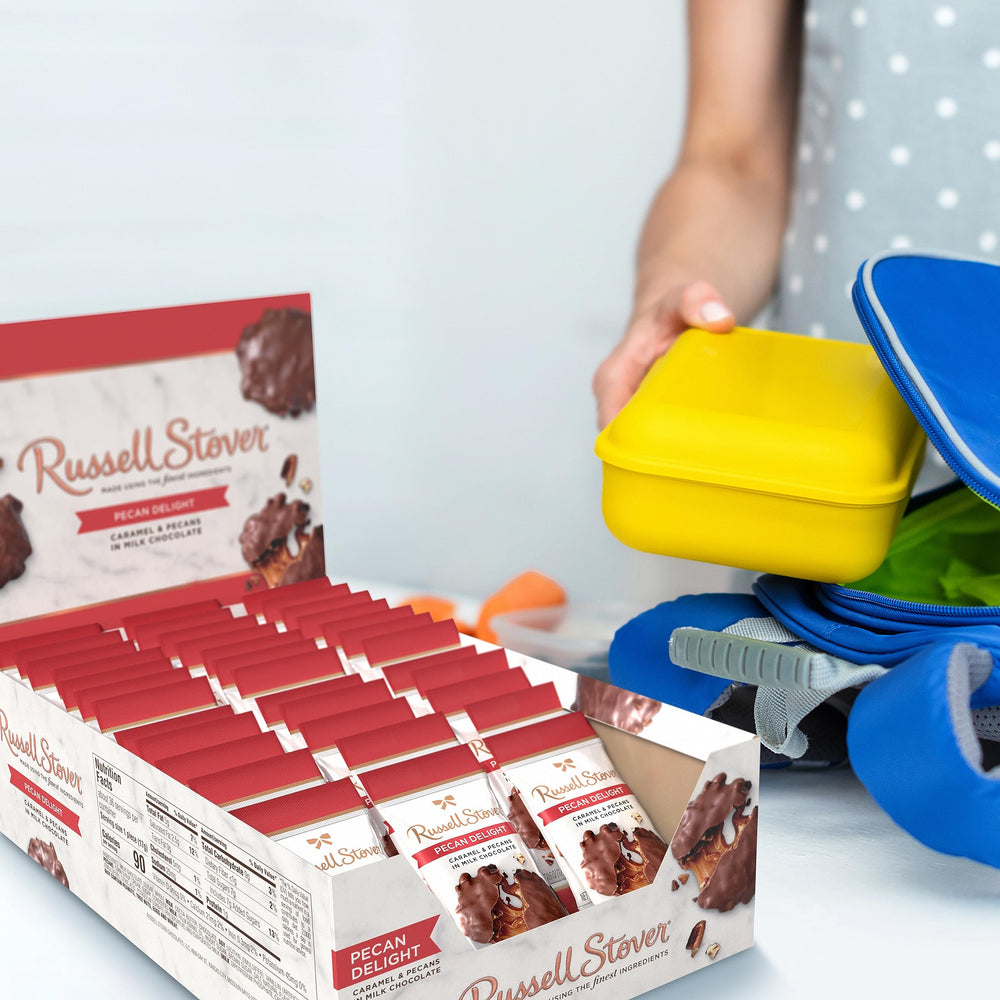 Gift-ready Russell Stover Pecan Delight box for display or gifting