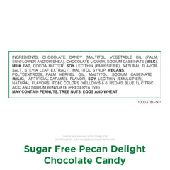 Russell Stover Sugar Free Pecan Delights bag showing eight pieces, ideal for on-the-go snacking