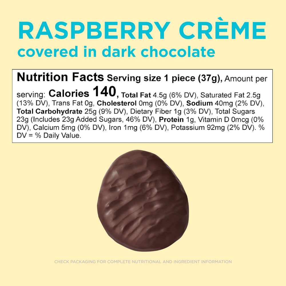 Russell Stover Raspberry Crème Egg cross-section reveals airy center