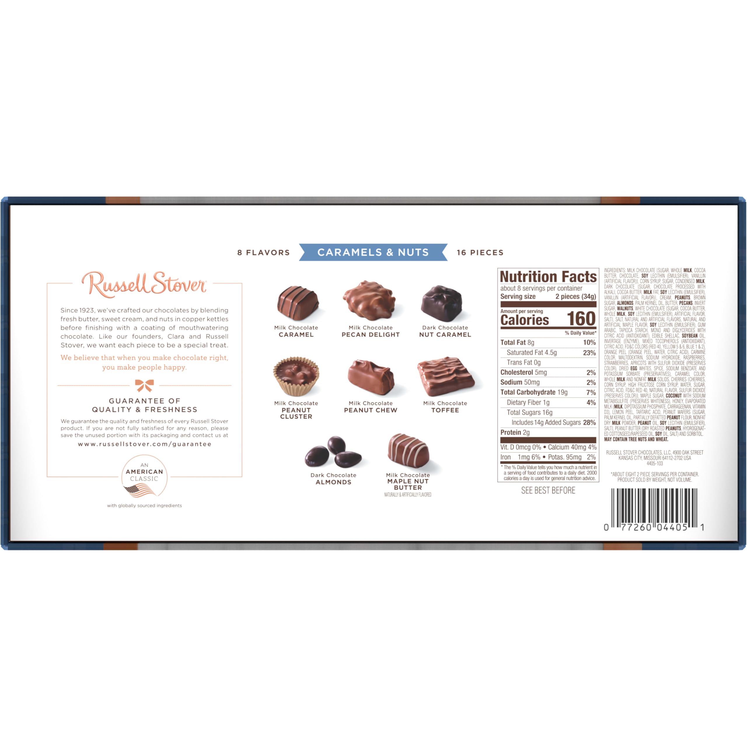 Ready-to-gift Russell Stover box, elegantly packaged.