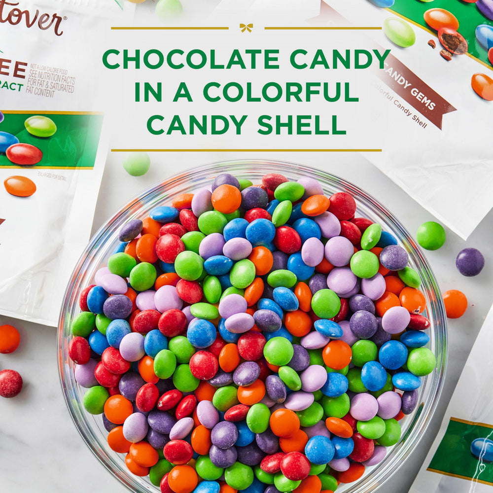 Resealable pouch keeps Russell Stover candies fresh for on-the-go snacking.