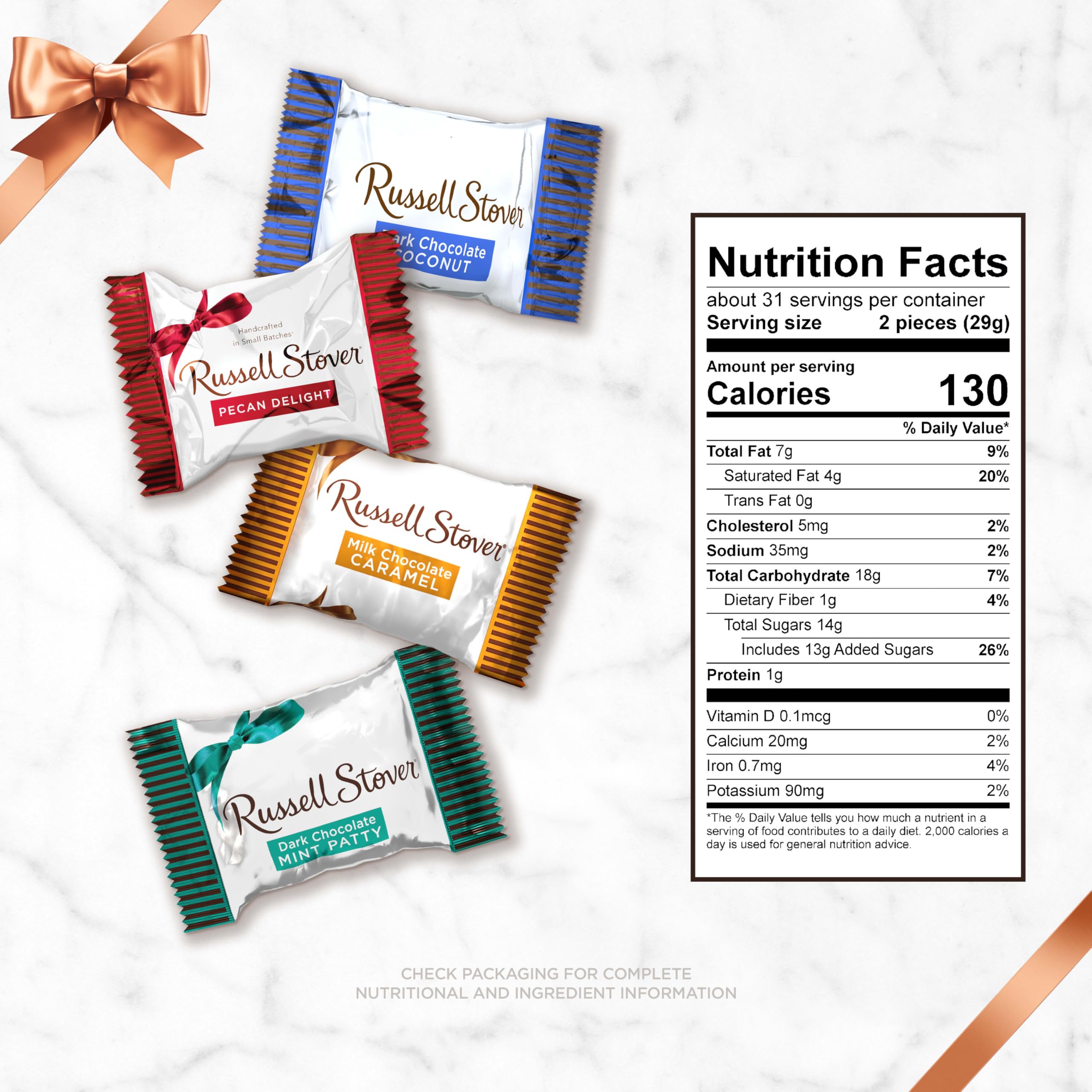 RUSSELL STOVER Shareables bag centerpiece display, perfect for sharing.