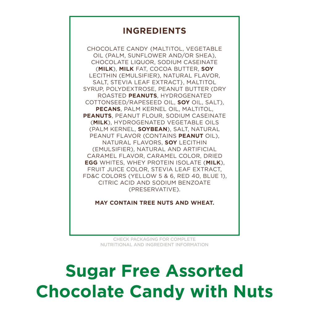 RUSSELL STOVER Sugar Free Assorted Nuts displayed in a bowl, ideal for sharing.