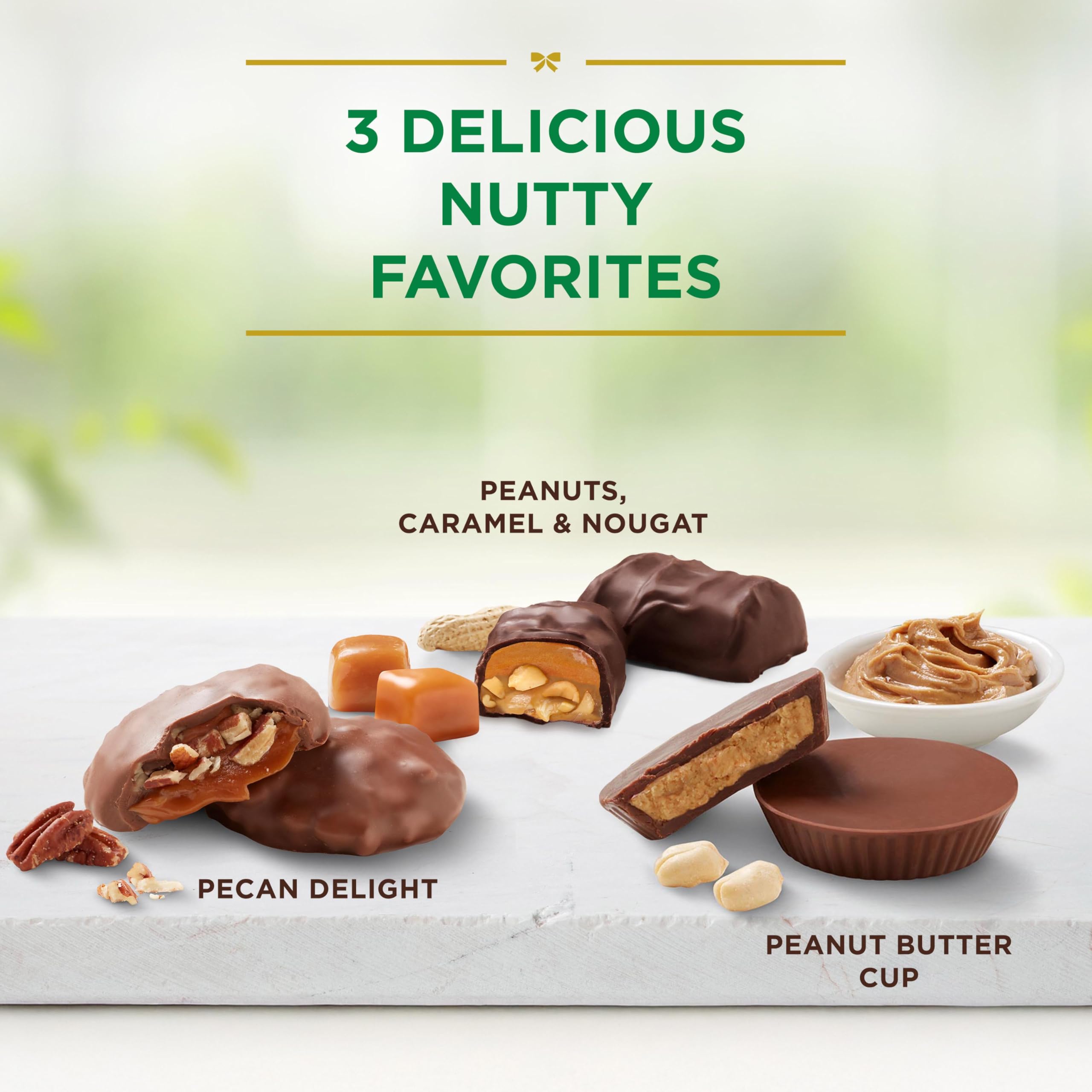 RUSSELL STOVER Peanut Butter Cup piece close-up, sugar-free chocolate goodness.