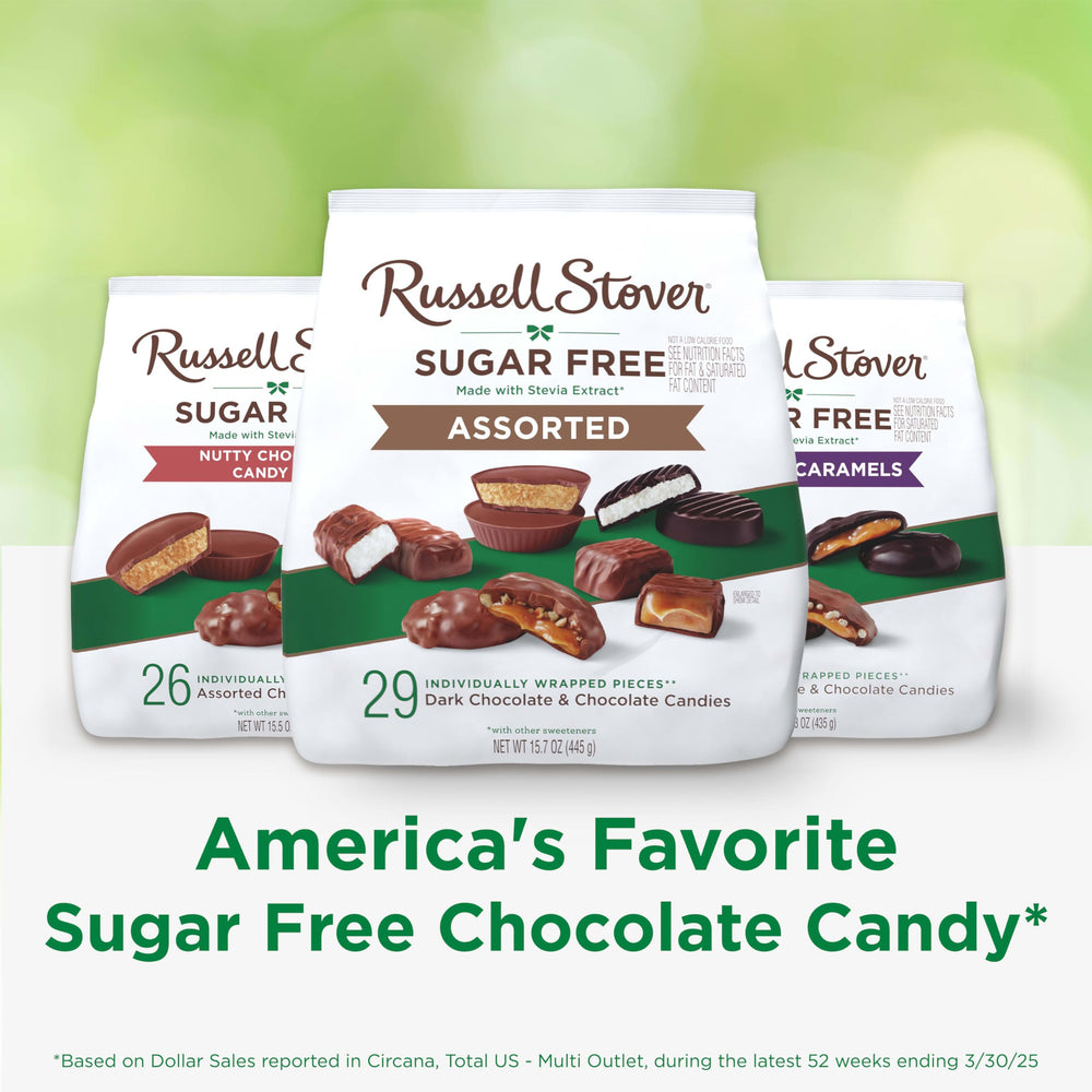 RUSSELL STOVER Sugar Free coconut candy displayed for tropical-inspired snacking.