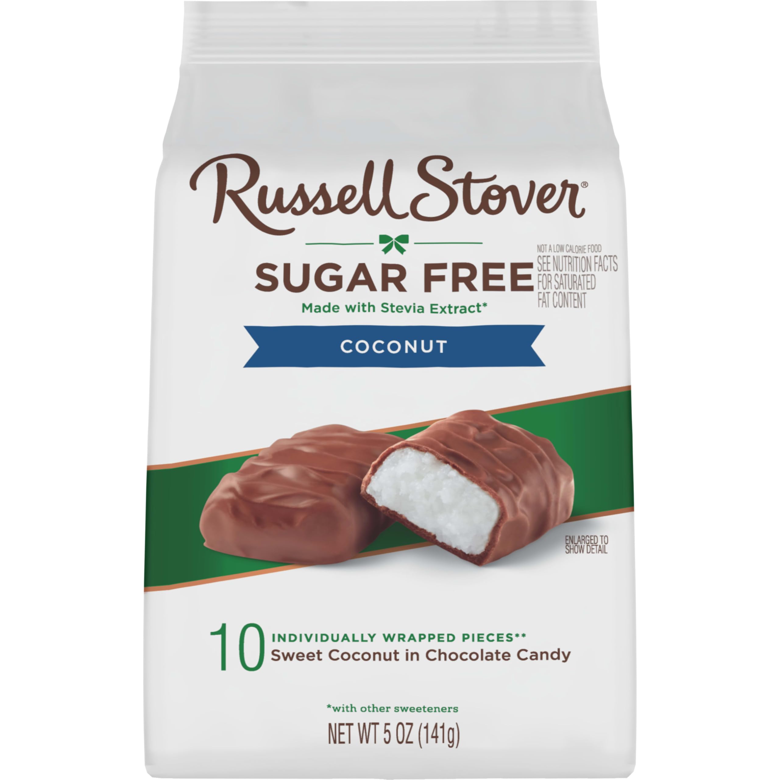 RUSSELL STOVER Sugar Free Coconut in Chocolate stevia ingredient highlight