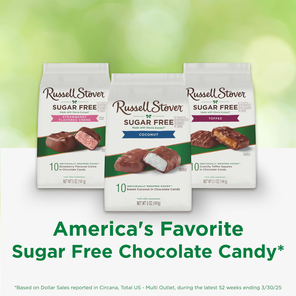 RUSSELL STOVER Sugar Free Coconut in Chocolate texture, smooth chocolate coating
