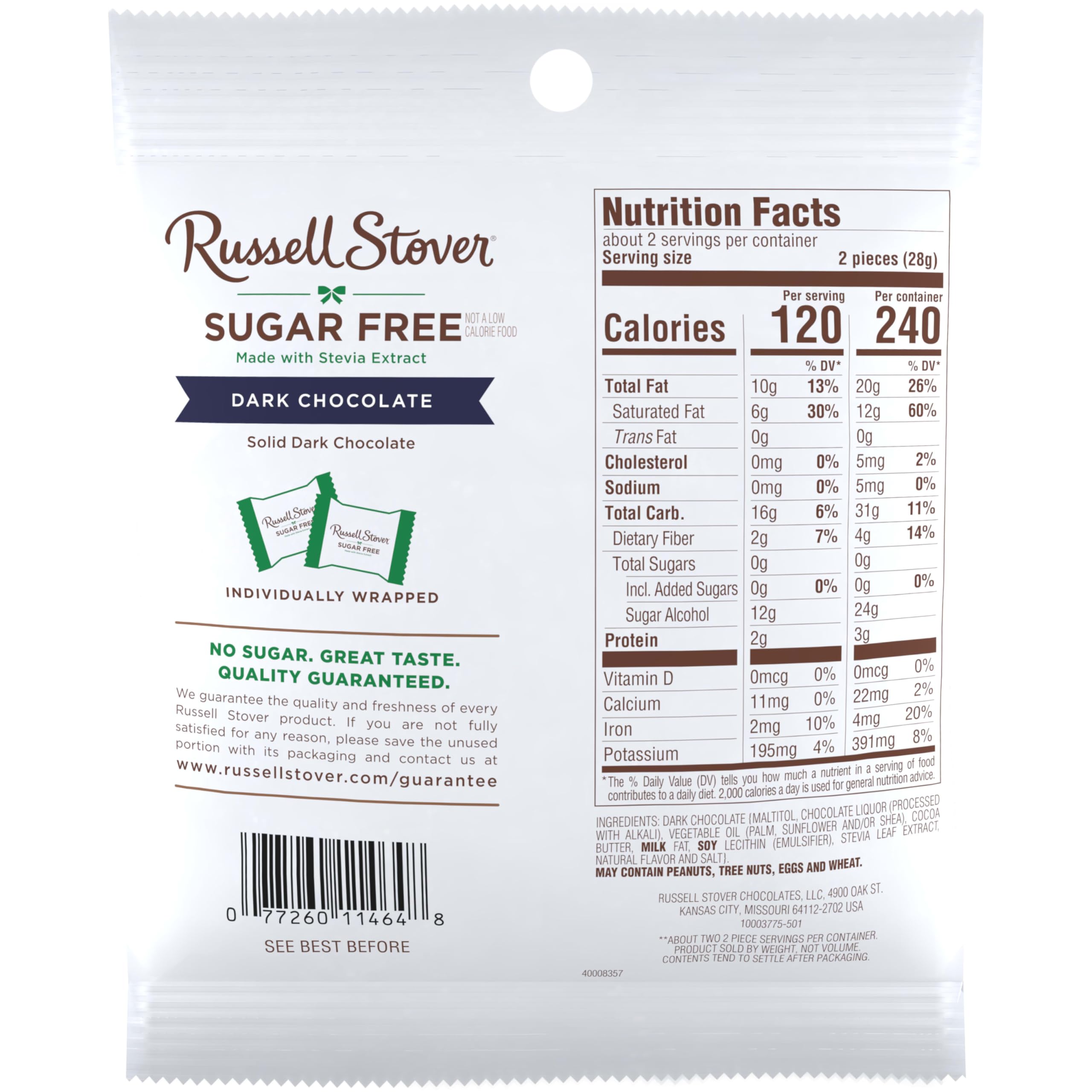 Russell Stover Sugar Free Medallions, individually wrapped for easy portion control.