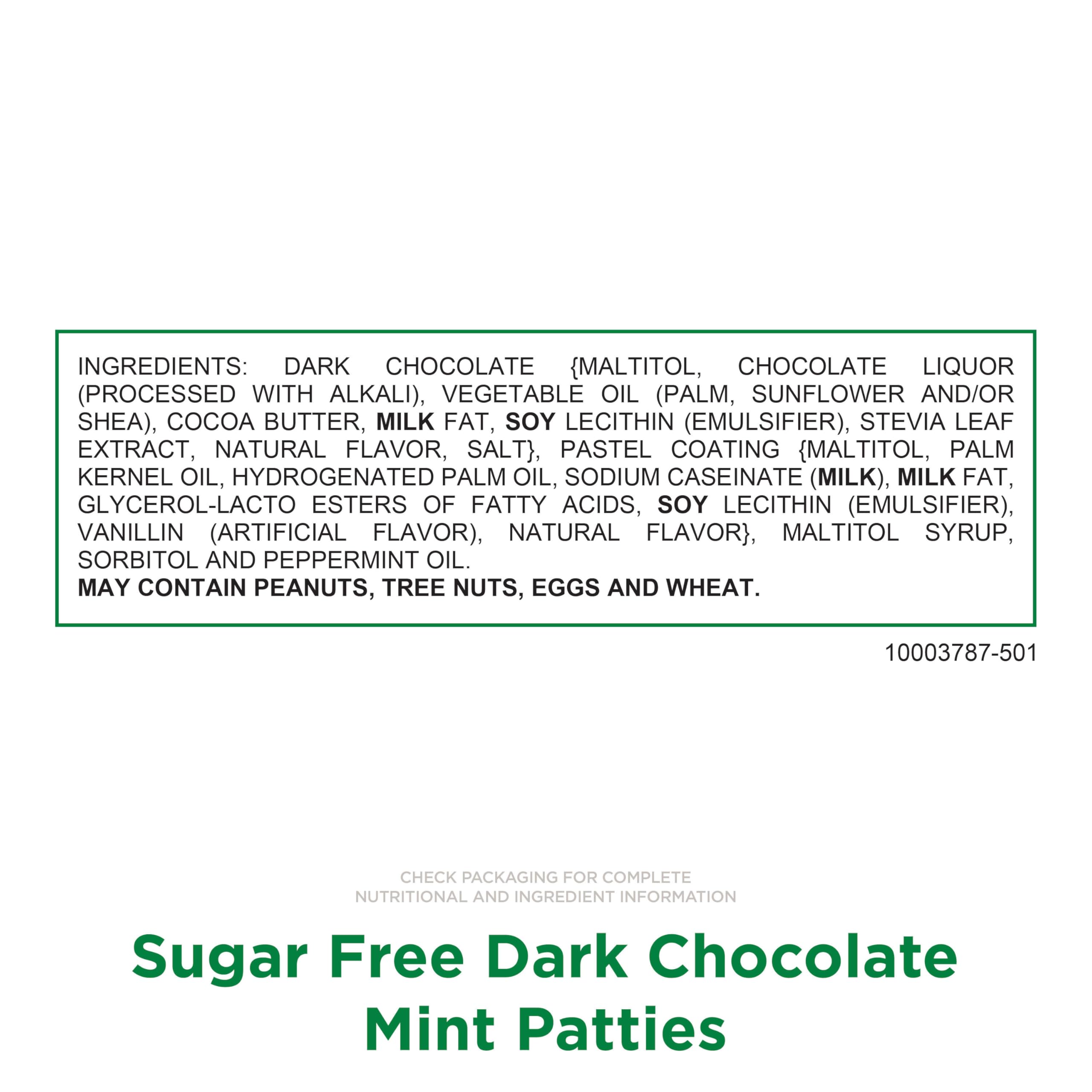 Russell Stover mint cream center inside dark chocolate coating