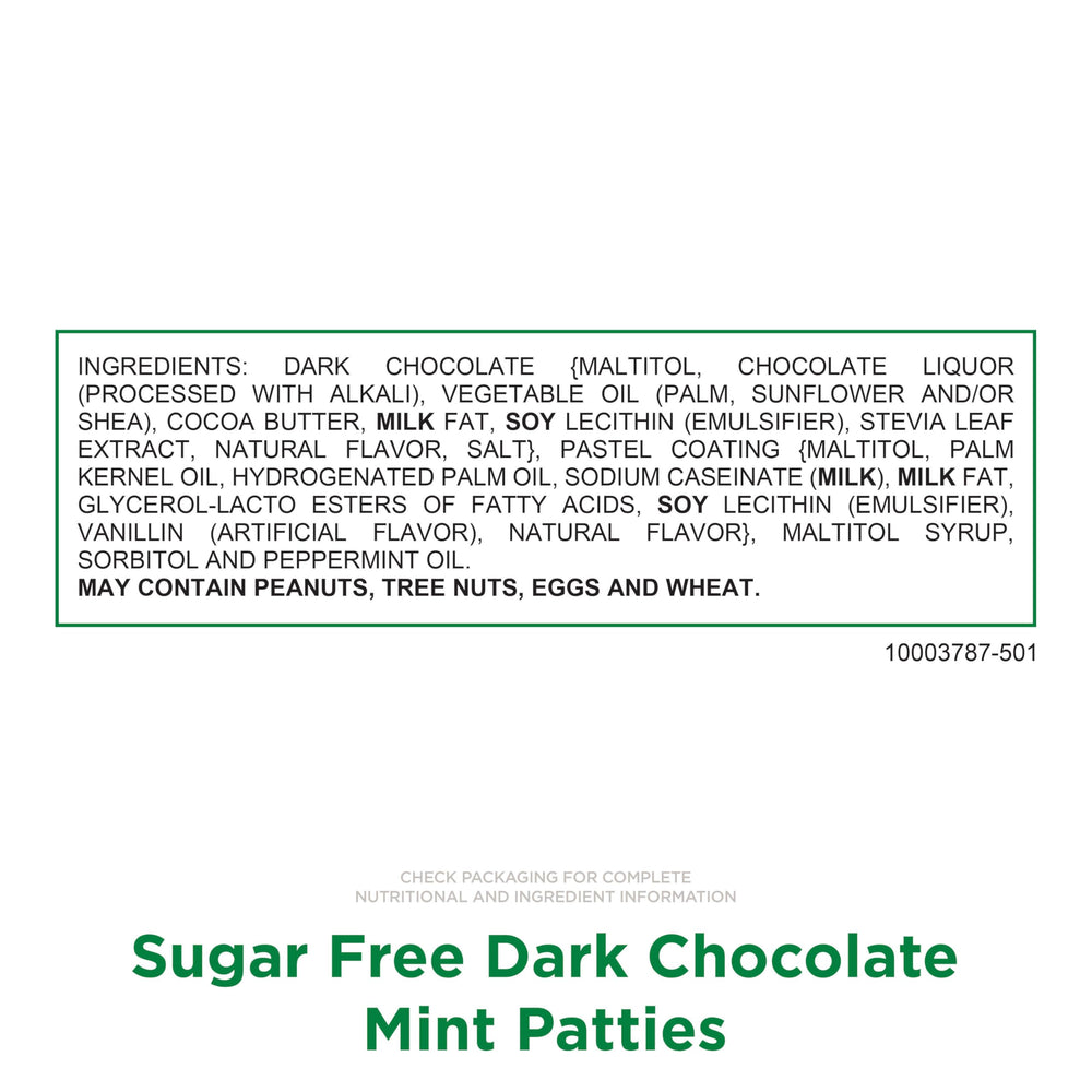 Russell Stover mint cream center inside dark chocolate coating