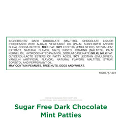 Russell Stover mint cream center inside dark chocolate coating