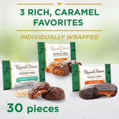 Russell Stover sugar-free individually wrapped caramels for easy sharing.
