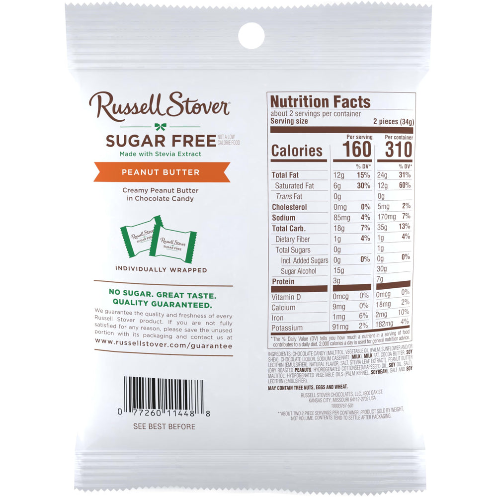Gift-ready Russell Stover sugar-free cups ideal for any chocolate lover.