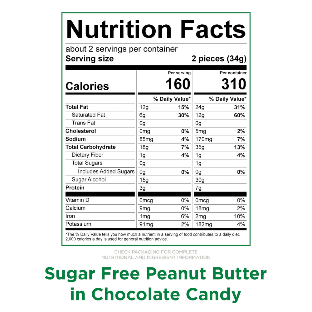 Milk chocolate-coated peanut butter cup from RUSSELL STOVER with a creamy center.