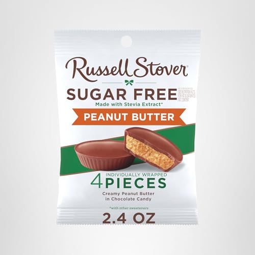 Stevia-sweetened Russell Stover cups offer a sugar-free chocolate center.