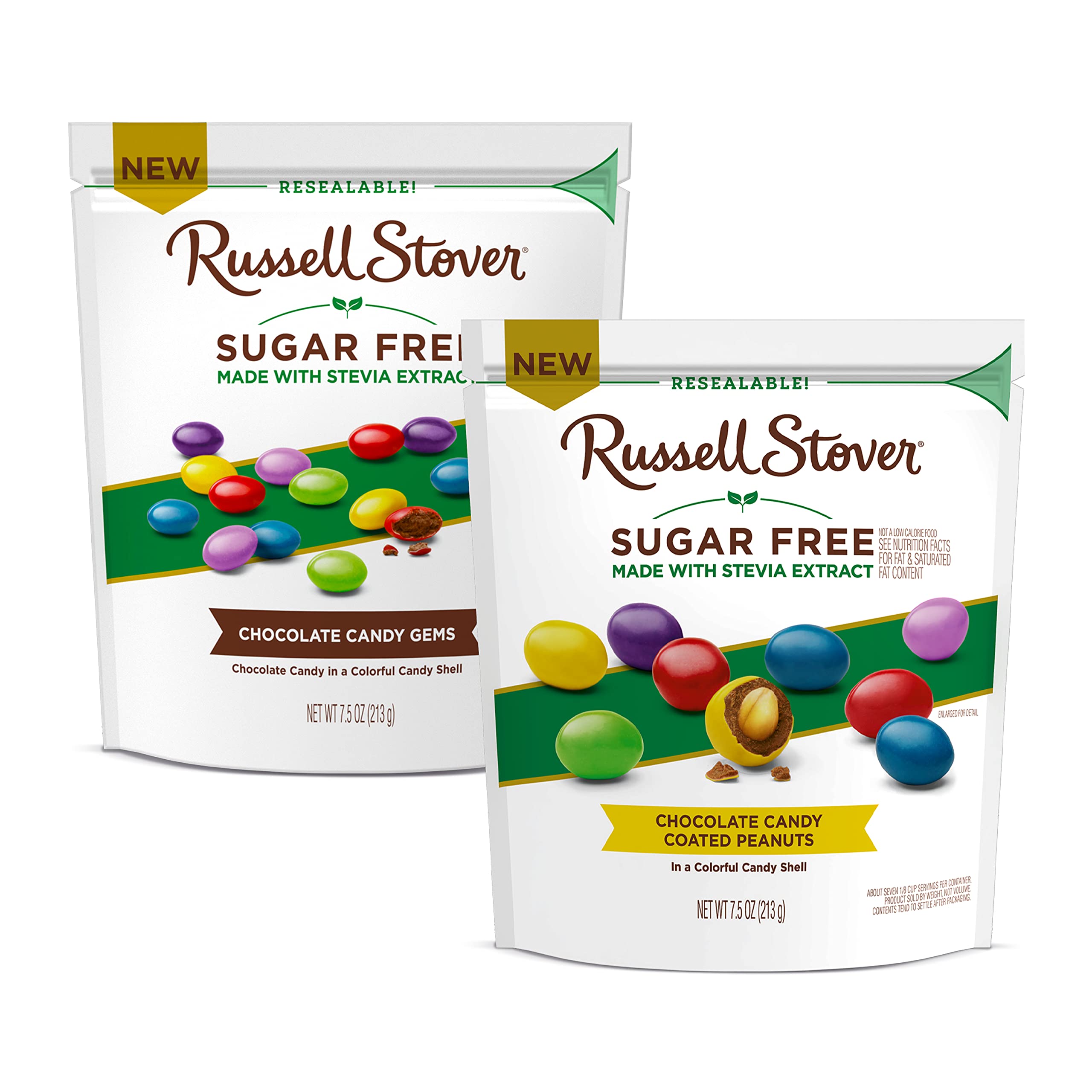 Elegant, gift-ready packaging for Russell Stover Sugar Free Peanut Gems