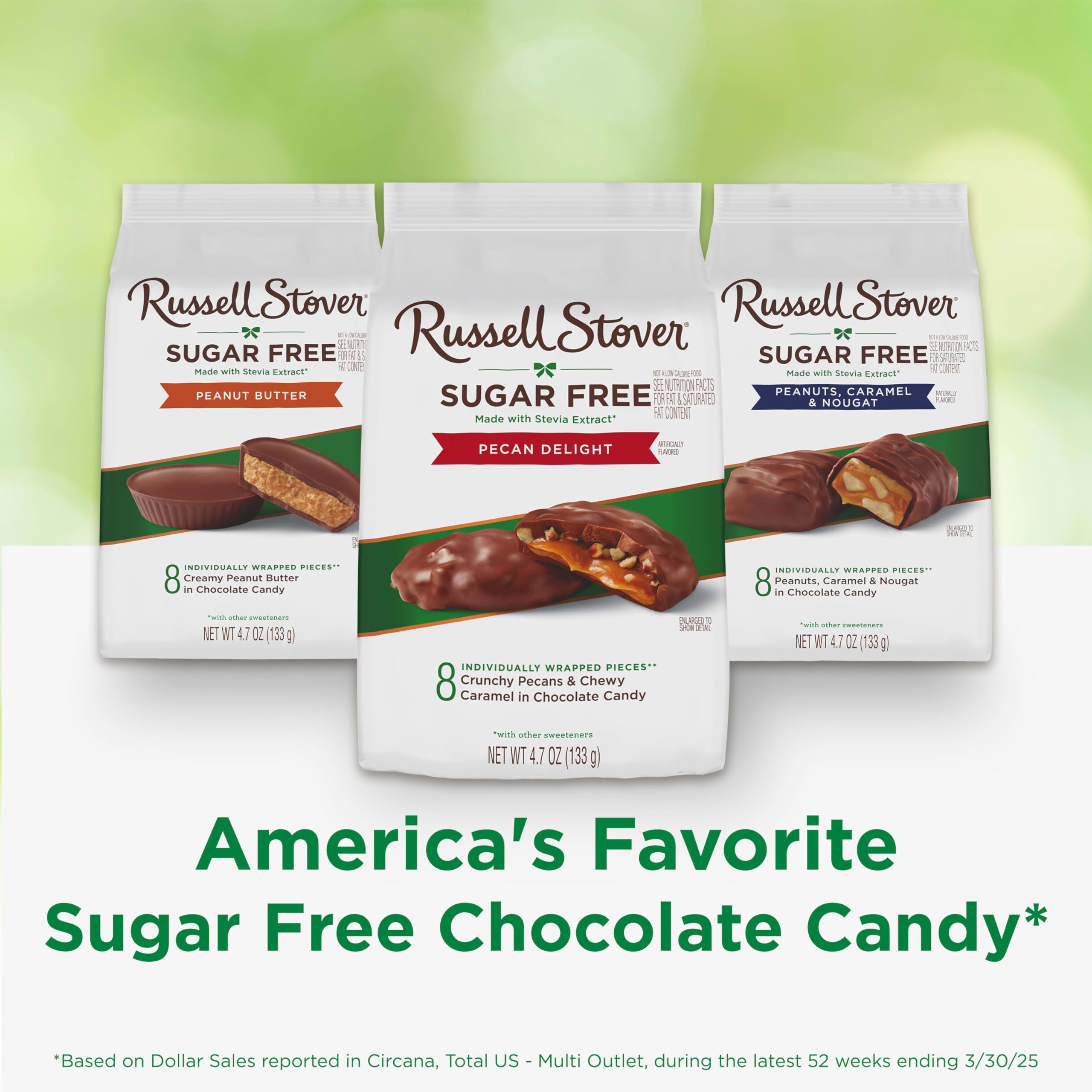 Russell Stover Sugar Free Pecan Delights on display, a convenient guilt-free snack option