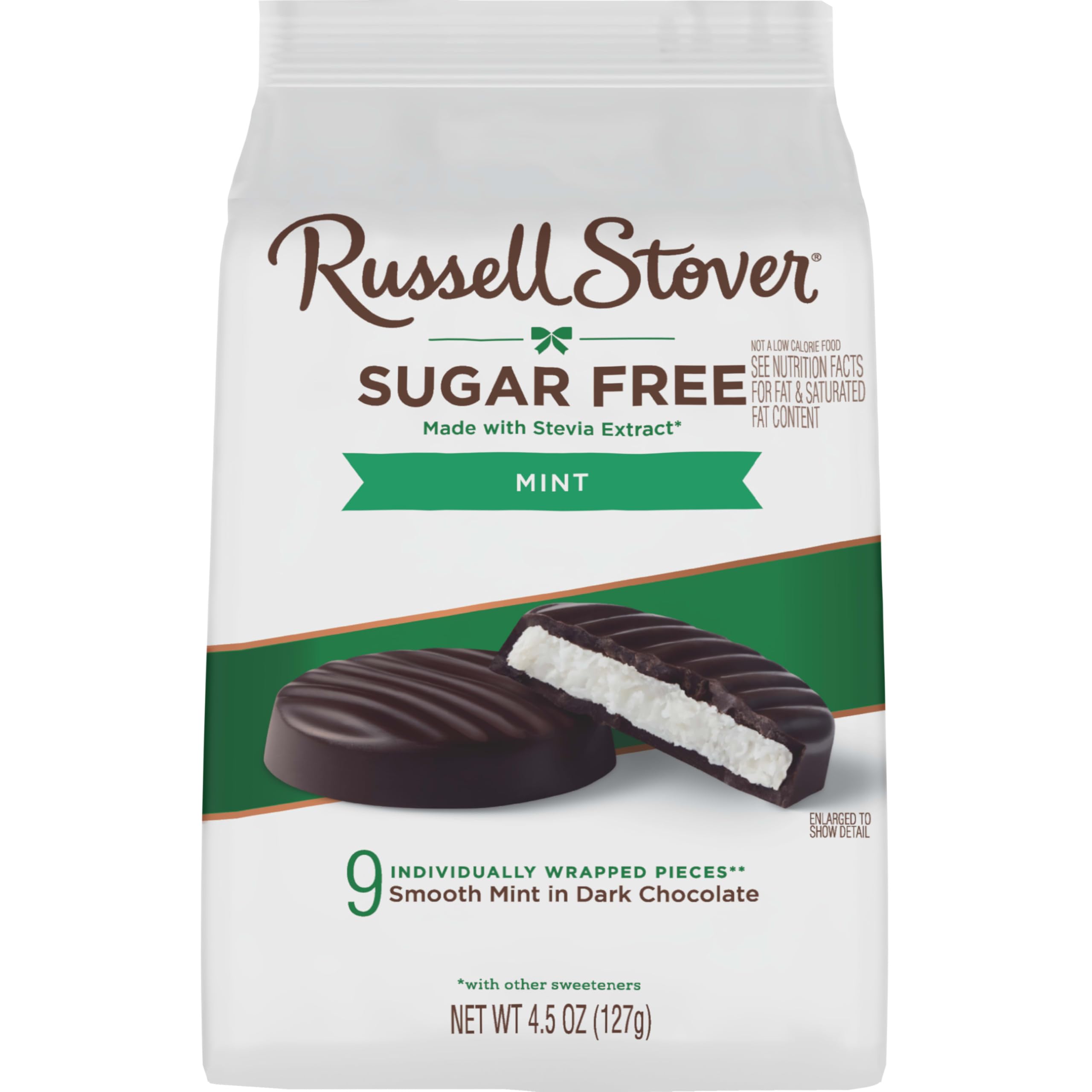Russell Stover mint patty Stevia sweetened flavor