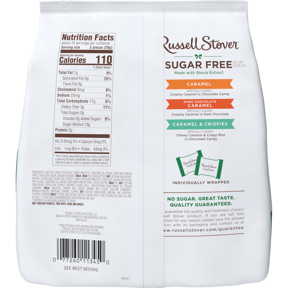 Russell Stover sugar-free stevia-sweetened treats for mindful snacking.