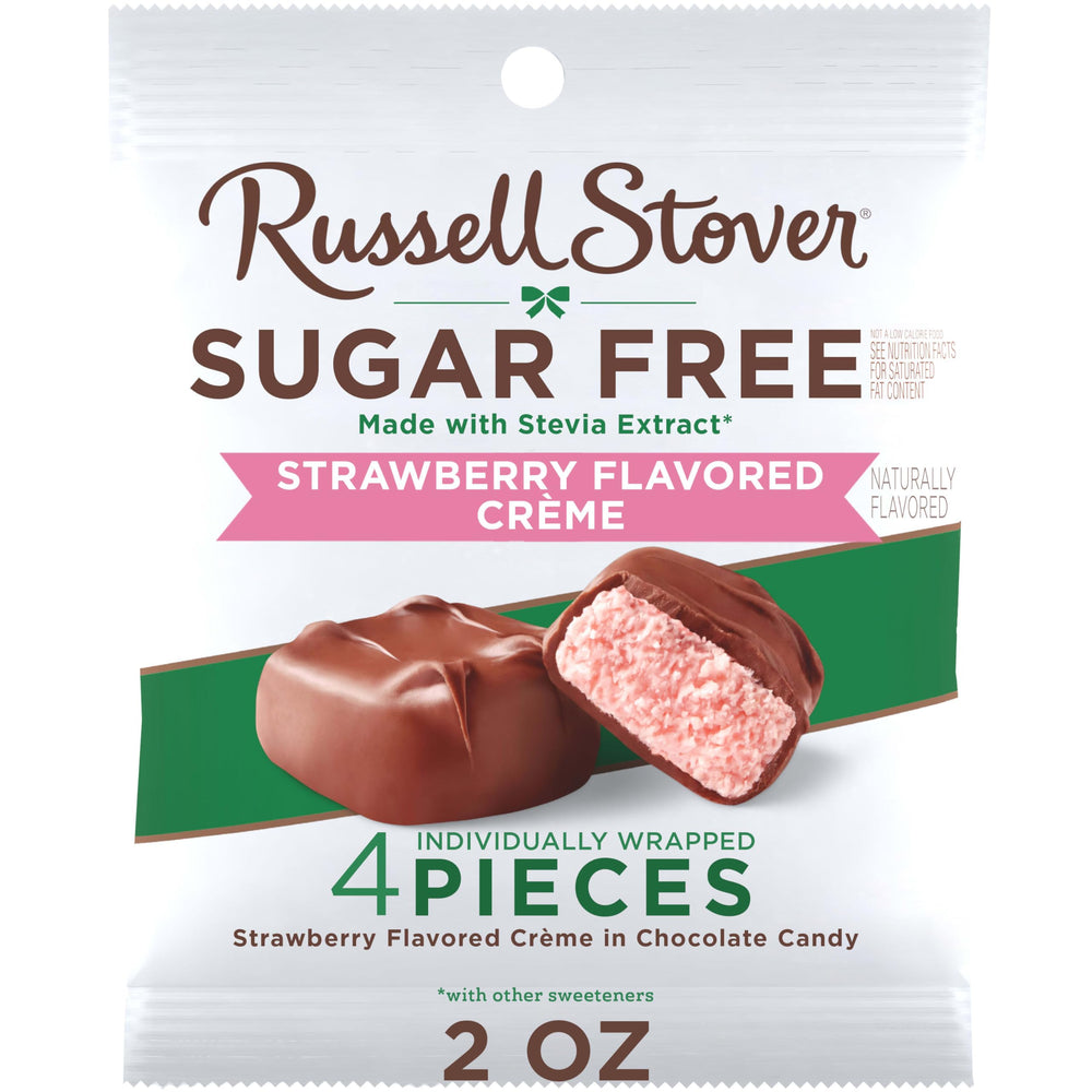 Russell Stover sugar-free strawberry creme candy 2oz bag ideal on-the-go