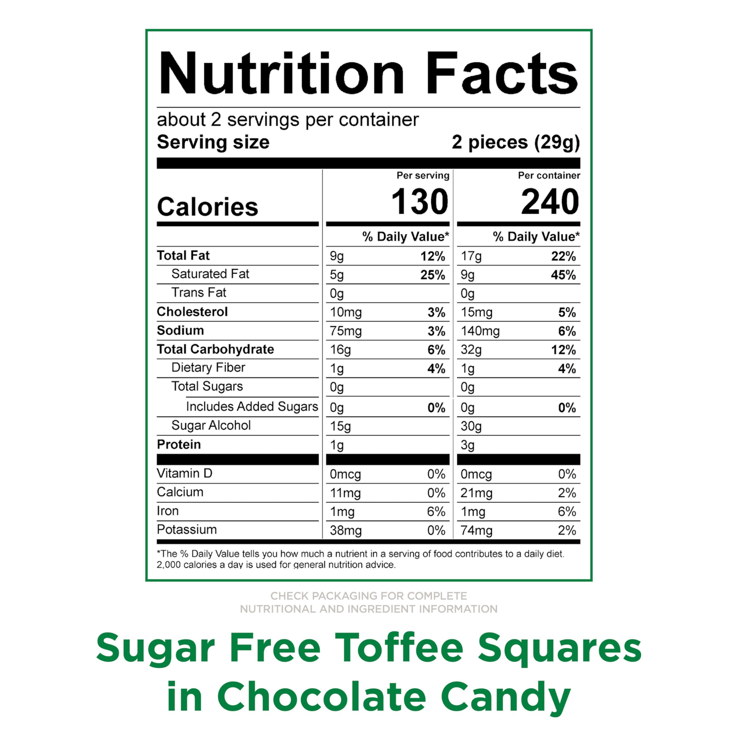 Russell Stover toffee squares, individually wrapped for freshness and portability.