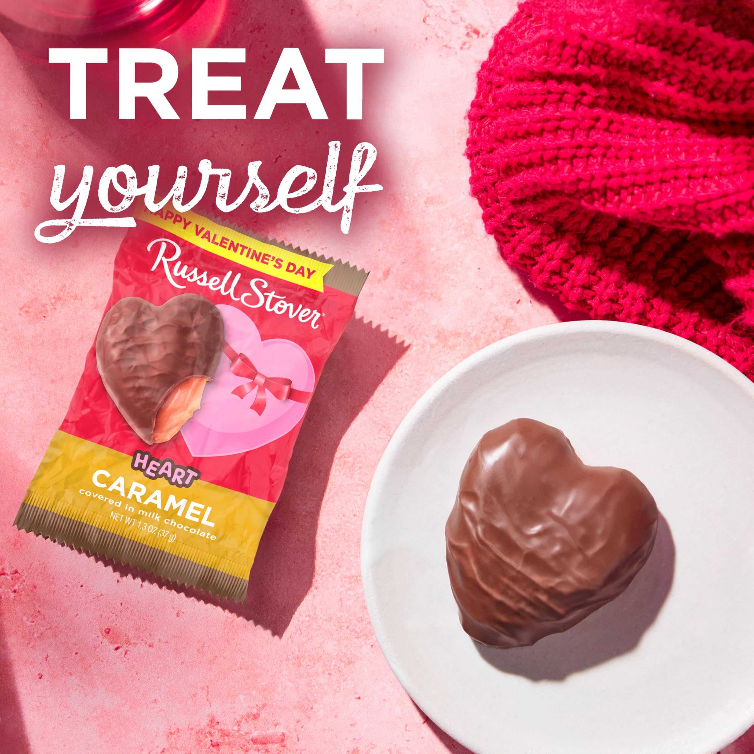 American-made Russell Stover candy label highlights heritage.