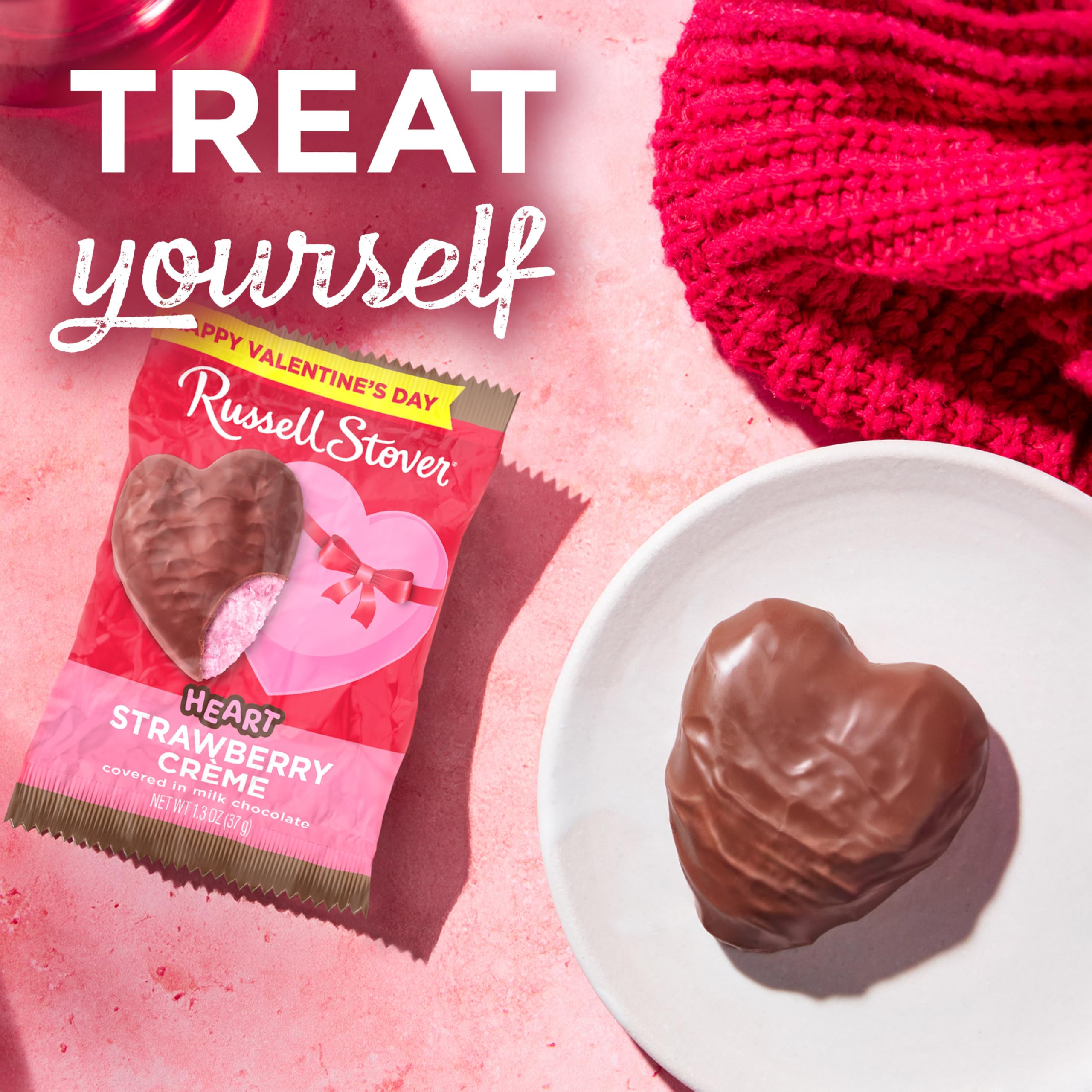 Valentine party treat with chocolate hearts.