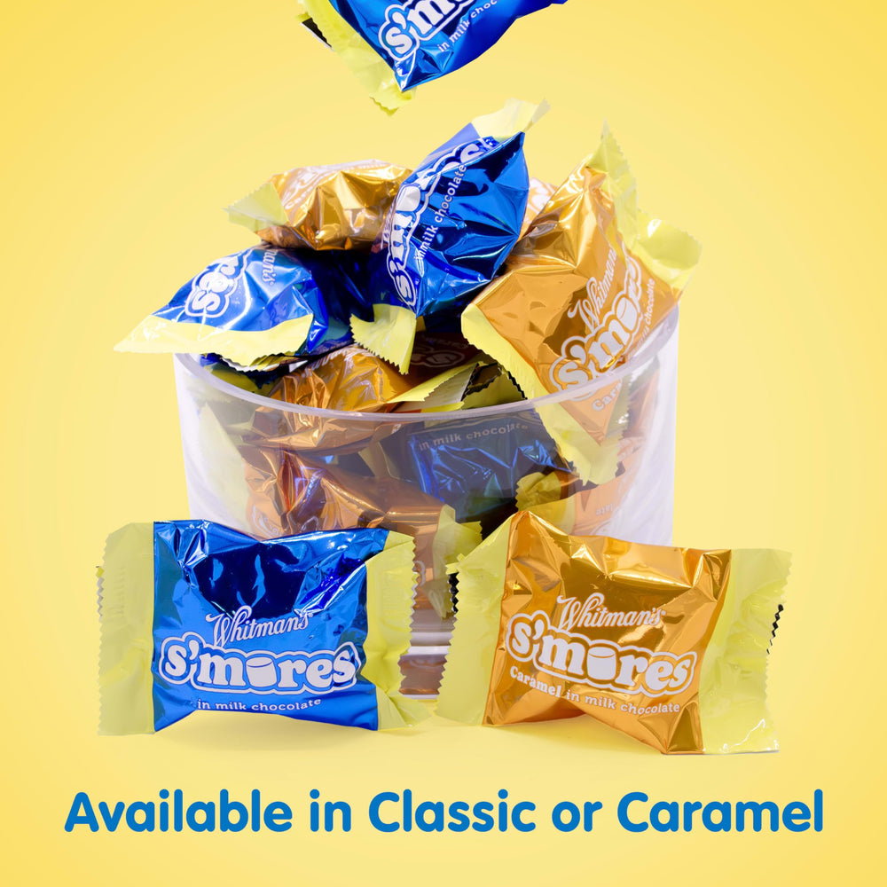 Classic Whitman's S'Mores flavor with marshmallow and graham crunch in milk chocolate