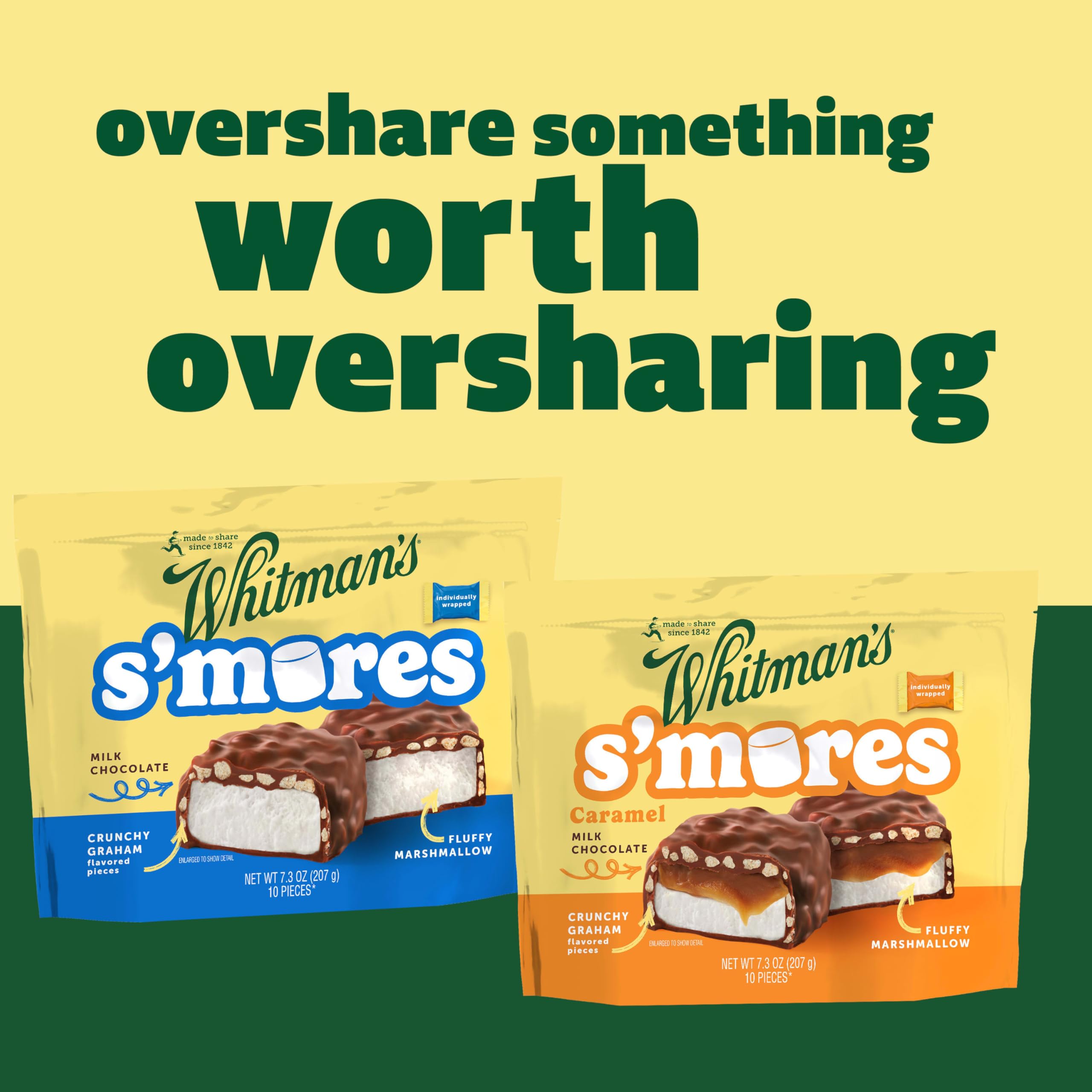 Whitman\'s S\'Mores packaging details for freshness