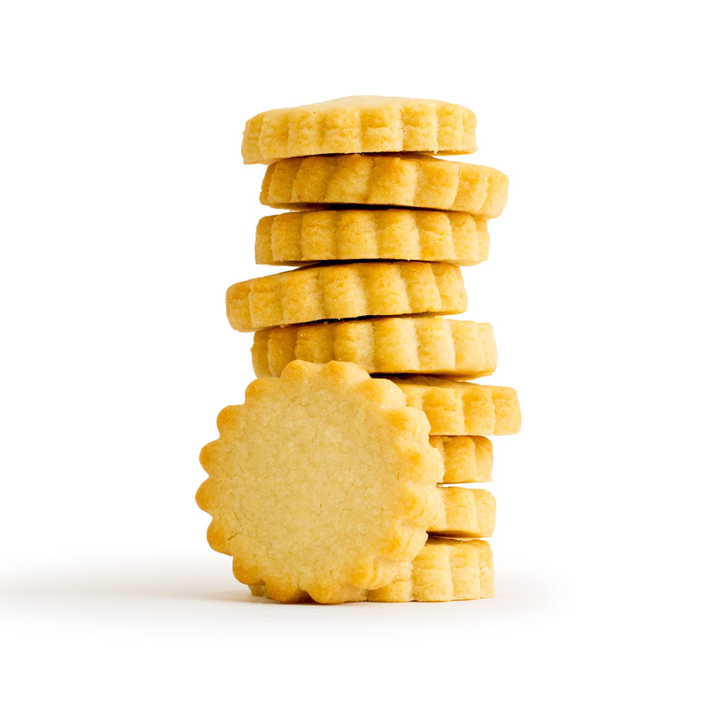 Dough close-up reveals handmade quality of Rustic Bakery shortbread.