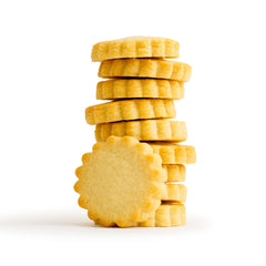 Dough close-up reveals handmade quality of Rustic Bakery shortbread.