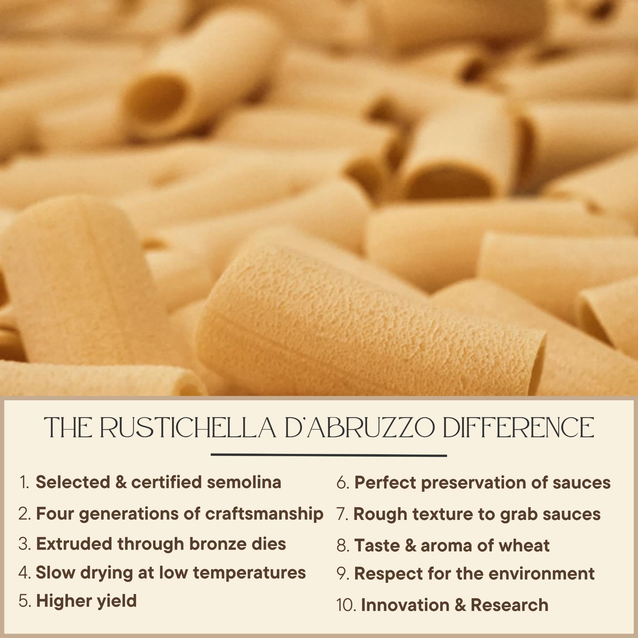Rustichella d'Abruzzo Fusilli Col Buco 17.6 kitchen scene highlighting premium pasta quality.