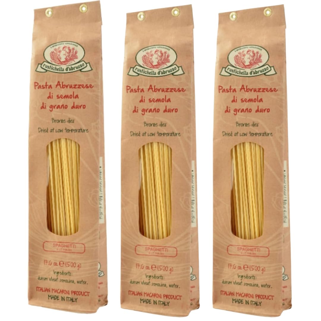Rustichella d'Abruzzo spaghetti pack in a box for easy weekly meals.