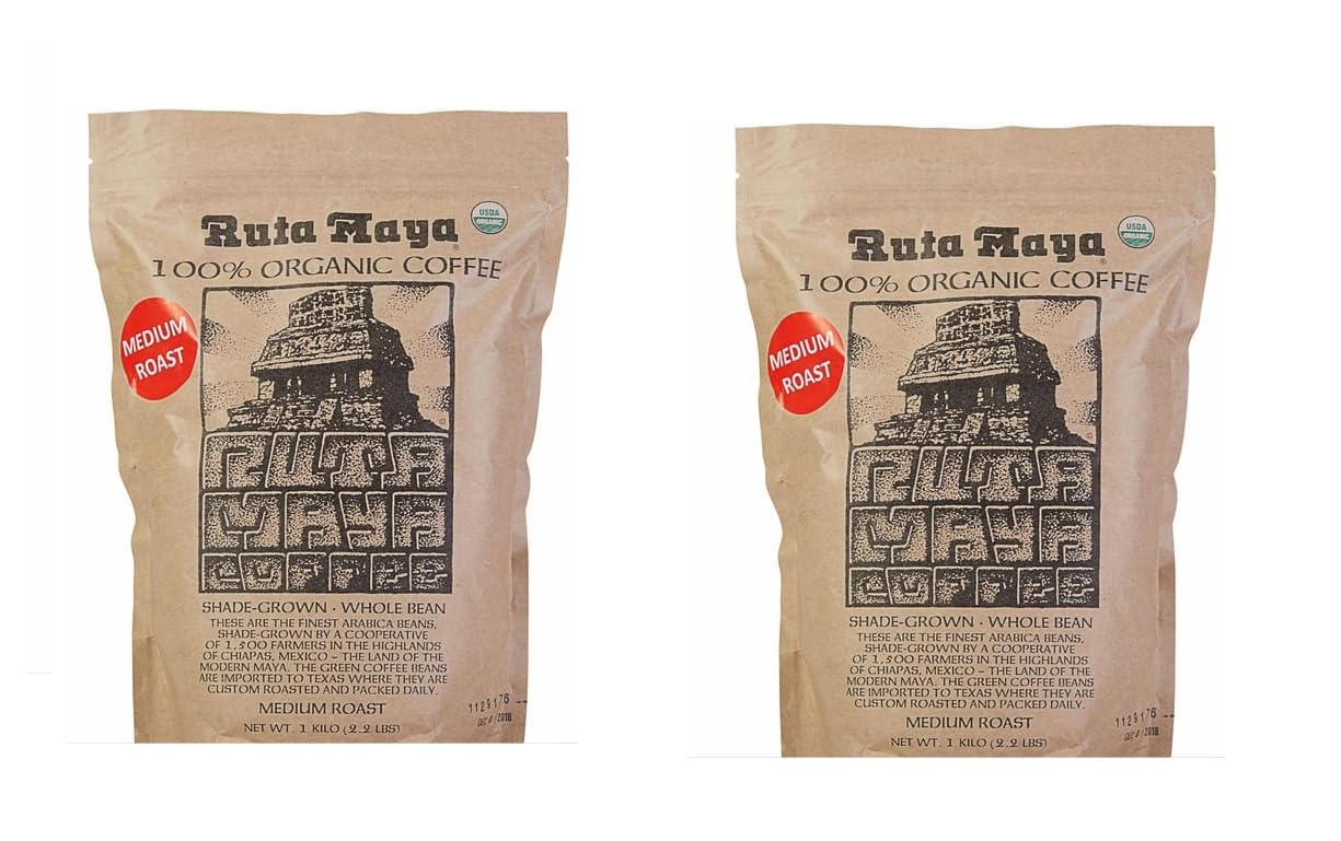 Ruta Maya Organic Medium Roast bags, ideal for morning brews