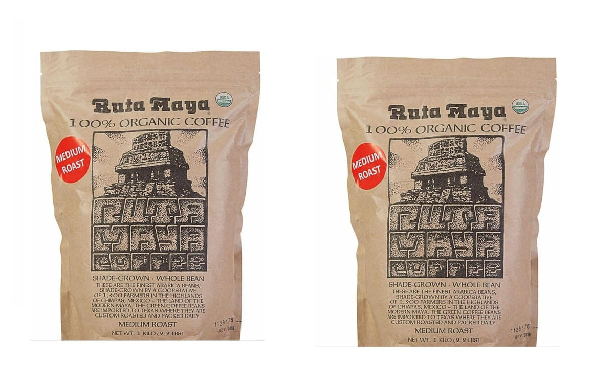 Ruta Maya Organic Medium Roast bags, ideal for morning brews