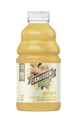 RW Knudsen Organic Ginger Juice bottle highlighting organic, 100% juice and no added sugar
