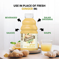 Label on RW Knudsen Ginger Juice showing USDA Organic and no added sugar