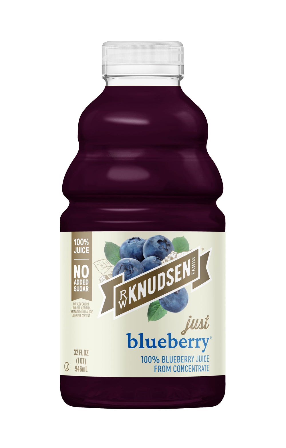 R.W. Knudsen Just Blueberry Juice bottle showing 100% juice for recipes