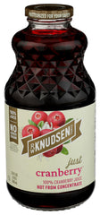 R.W. Knudsen Just Cranberry Juice 32oz bottle, pure 100% juice for everyday hydration.
