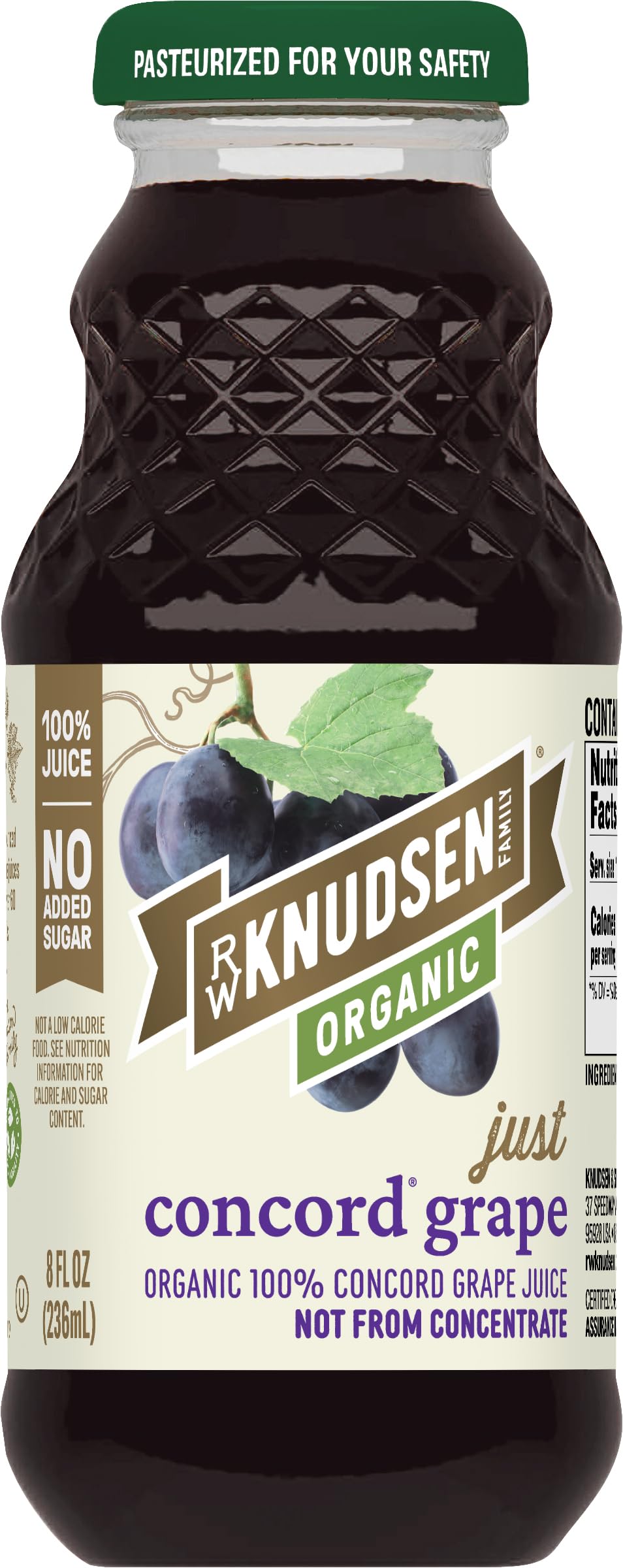R.W. Knudsen Organic Just Concord Grape Juice bottle for everyday sipping.