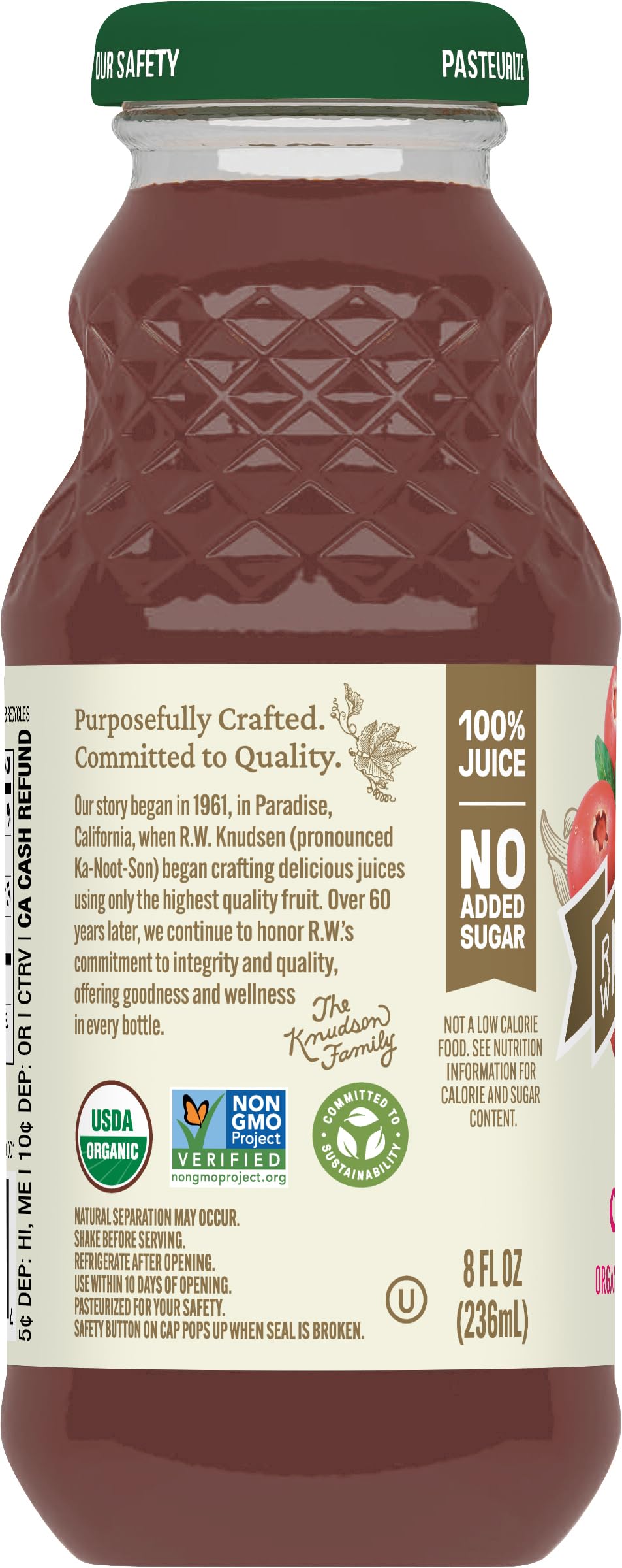 R.W. Knudsen Organic Just Cranberry Juice as smoothie base for a bright morning