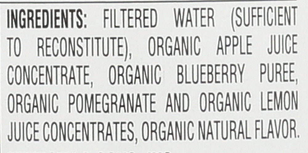 Close-up of R.W. Knudsen organic label highlighting non-GMO and no added sugar.