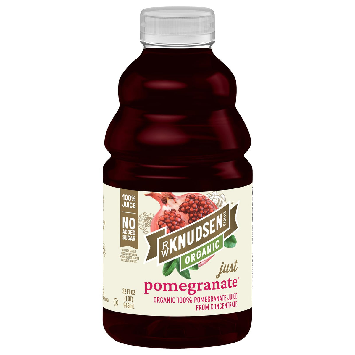 R.W. Knudsen Organic Pomegranate Juice bottle shows organic quality for daily use.