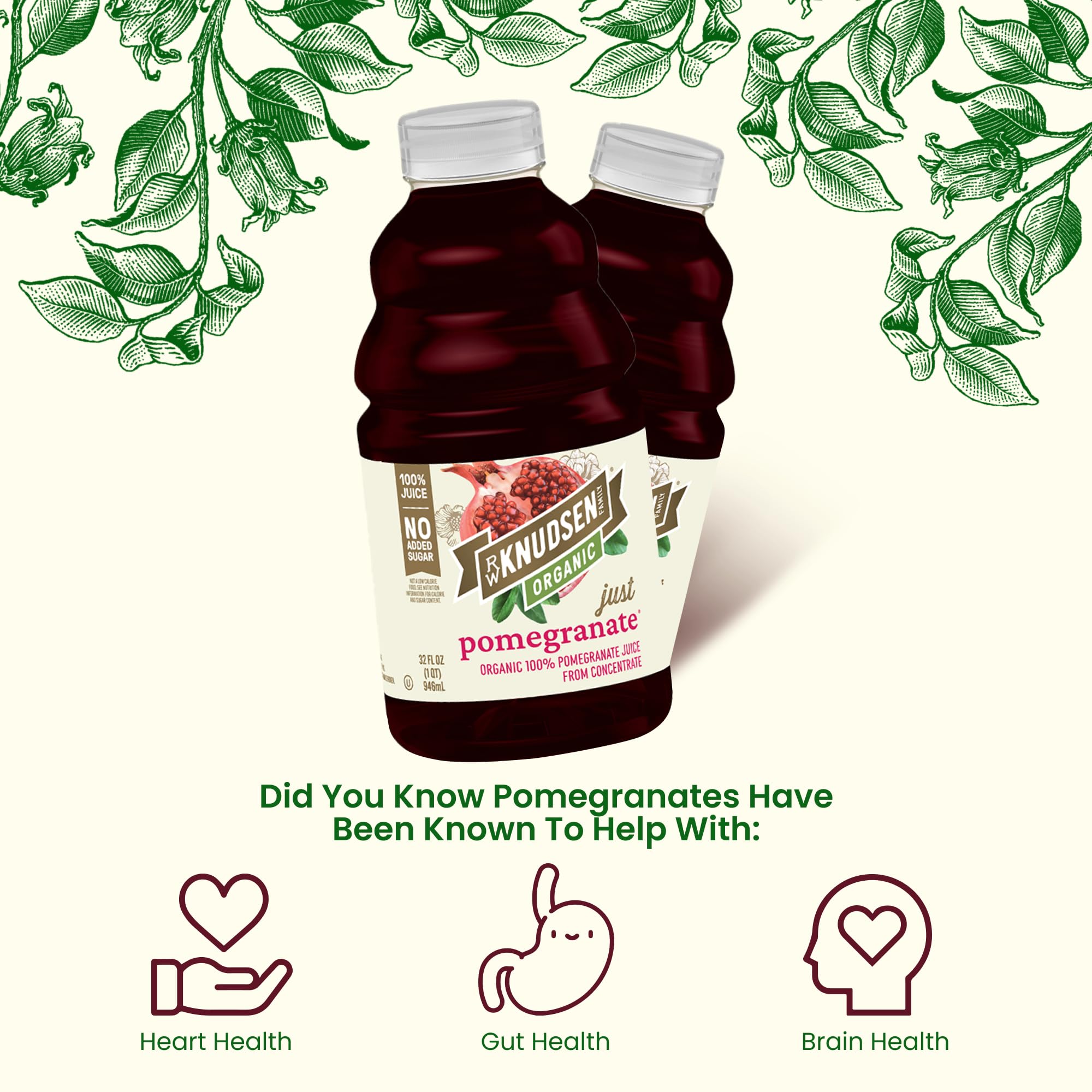 R.W. Knudsen Organic Pomegranate Juice glass ready for a 100% juice moment.