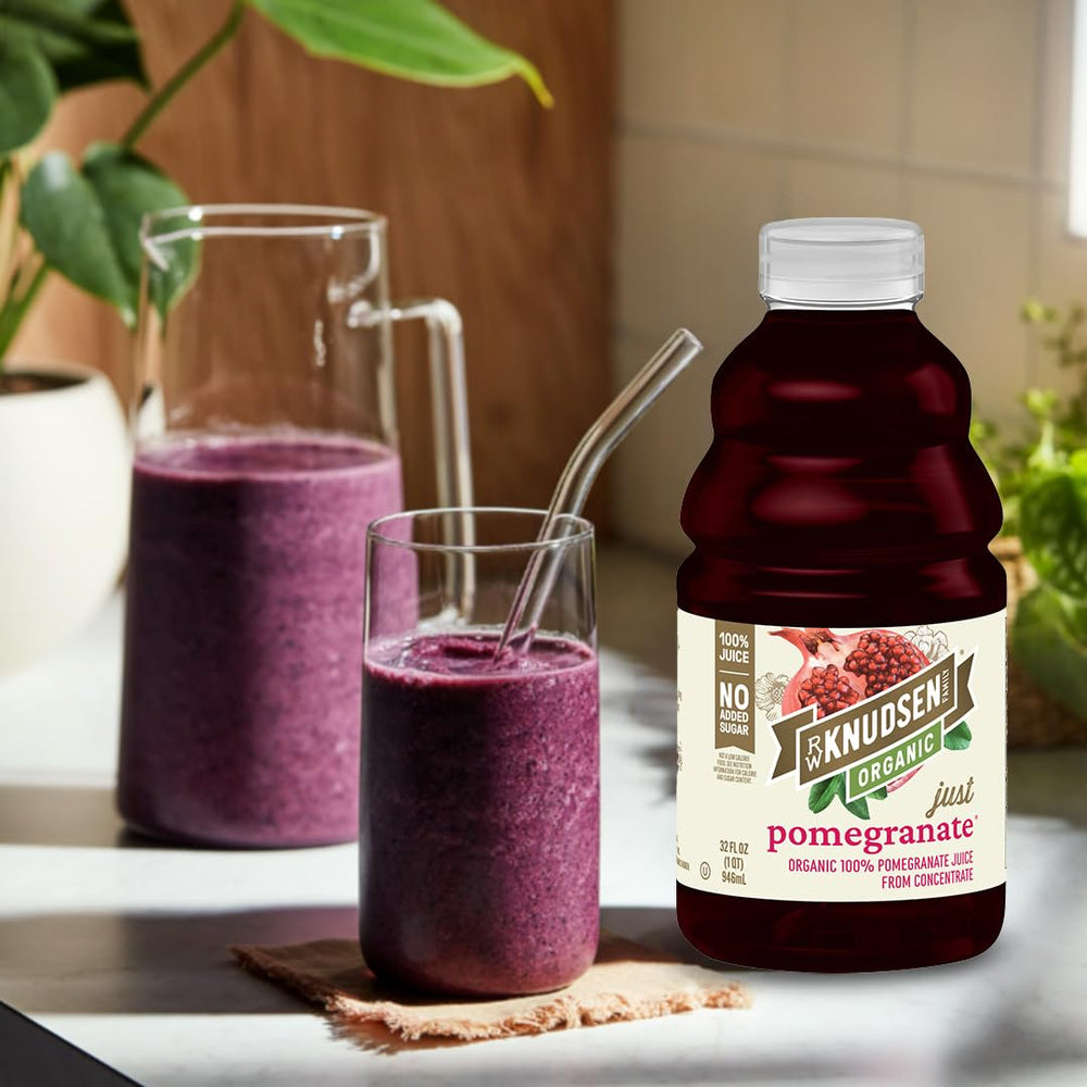 32 oz bottle pack of R.W. Knudsen Organic Pomegranate Juice.