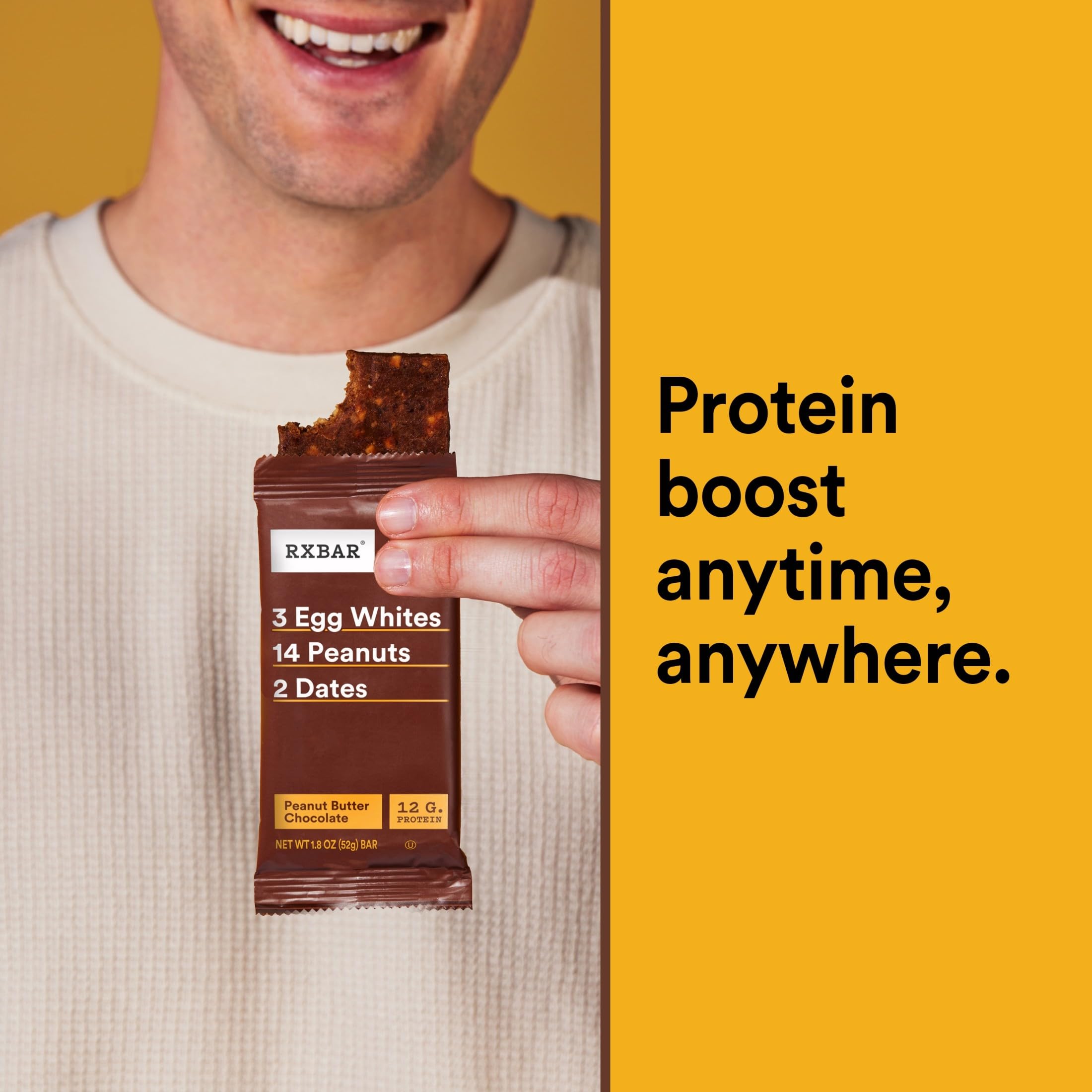 Each RXBAR offers 12g protein per bar for steady energy.