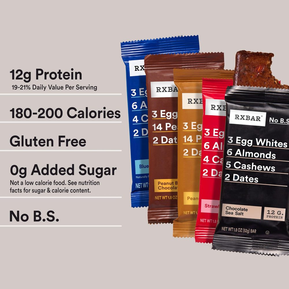 RXBAR bars in clear packaging, easy to spot on a pantry shelf.