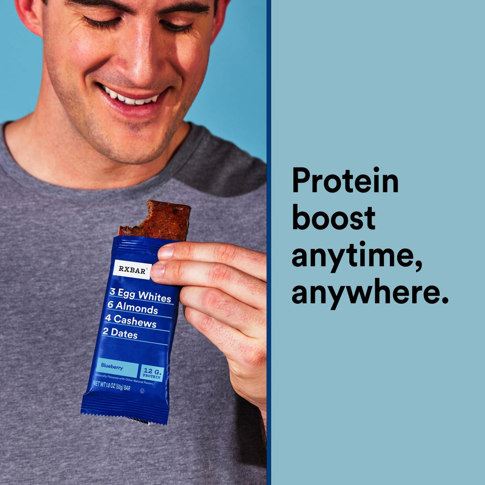 RXBAR Blueberry bar label notes gluten-free and kosher Pareve ingredients.