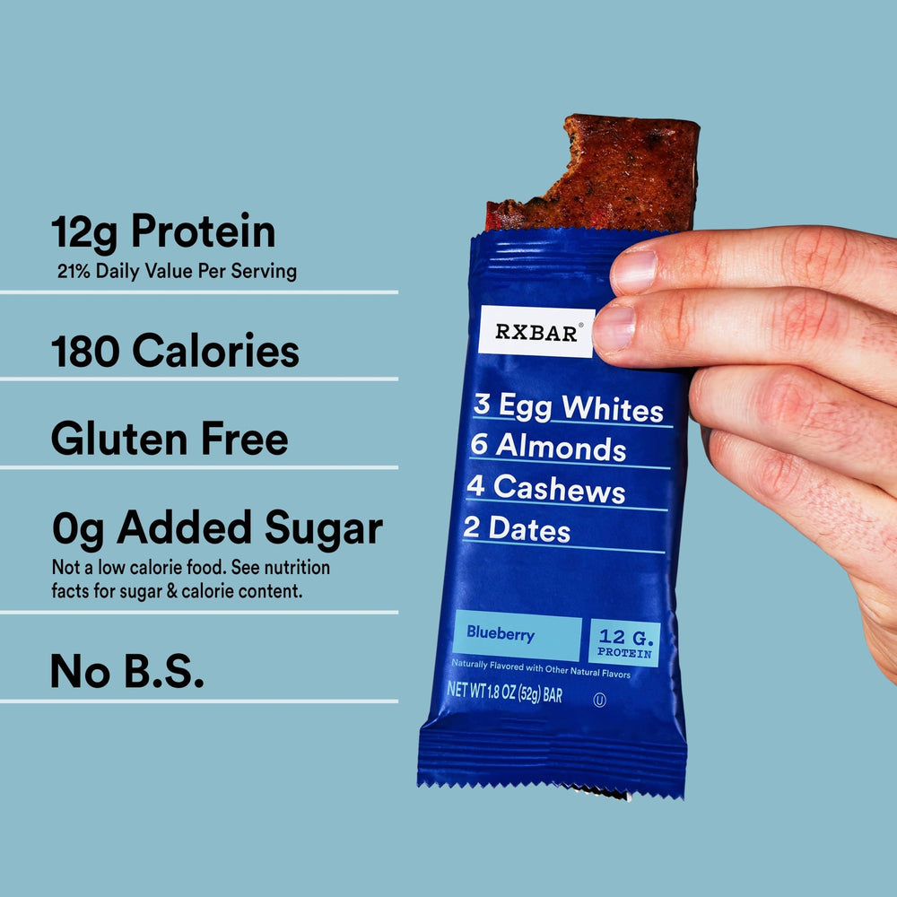 RXBAR Blueberry bar in gym bag ready for post-workout recovery.